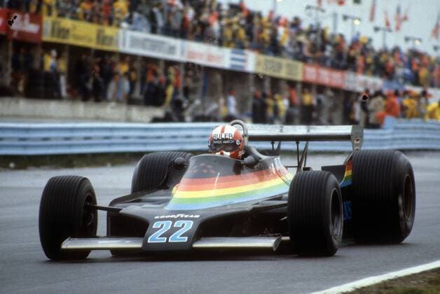 Marc Surer (Schweiz Ensign Ford) in seinem Boliden -  Motorsport Grand Prix Herren Großer Preis von USA 1979, Formel 1 WM, F1, F, GP Einzelbild Watkins Glen