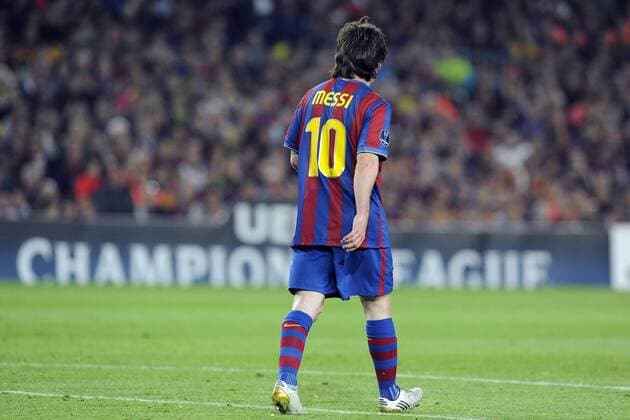 FC Barcelona (blau) - Inter Mailand (weiß), Barca, Enttäuschung Lionel Messi (Barca) 