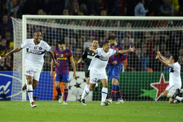 FC Barcelona (blau) - Inter Mailand (weiß), Barca, Schlussjubel Inter  o0 Jubel, Freude