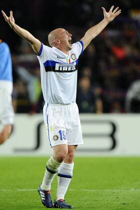 FC Barcelona (blau) - Inter Mailand (weiß), Barca, Schlussjubel Esteban Cambiasso  o0 Jubel, Freude
