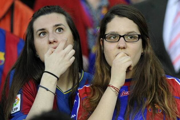 FC Barcelona, Weibliche Barca Fans sind enttäuscht  o0 Fan, Zuschauer
