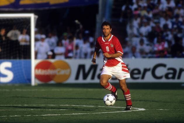 Hristo Stoichkov (Bulgarien) Fußball WM Herren WM 1994, Länderspiel, Nationalteam, Nationaltrikot, Einzelbild Dallas