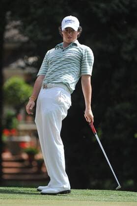 Rory McIlroy (Northern Ireland) reacts after putting on the 13th green during the final round of the Quail Hollow Tournament in Charlotte, North Carolina on May 2, 2010. McIlroy won the Quail Hollow 15-under-par for a combined score of 273.  CHA20100502356 o0 Mc Illroy, Nordirland