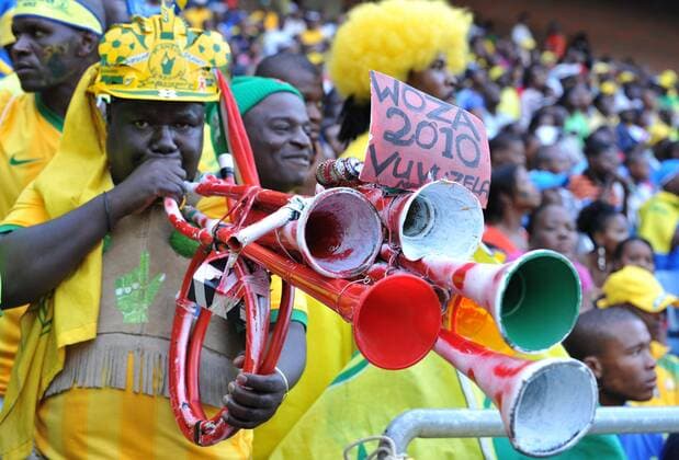 Nedbank Cup: JOHANNESBURG, SOUTH AFRICA - MAY 02, Mamelodi Sundowns Fans during the Nedbank Cup match from Rand Stadium on May 02, 2010 in Johannesburg, South Africa. . Gallo782928