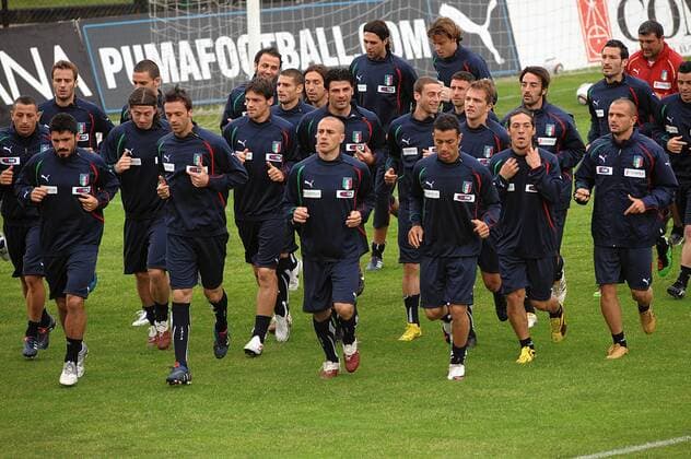 Training der Italienischen Nationalmanschaft während eines 3-tägigen Trainingslagers in La Borghesiana - Rom xmassimoxoliva