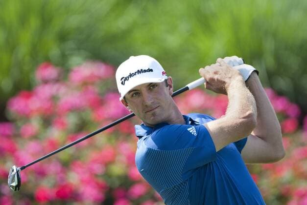 Dustin Johnson (USA), of Myrtle Beach, SC, hits from the 18th tee during the first round of The Players Championship PGA golf tournament in Ponte Vedra Beach, Florida on May 6, 2010.  PVB2010050601