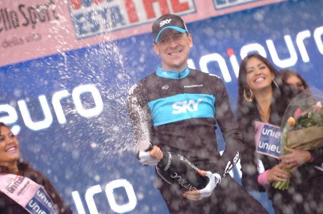 2010, Giro d Italia, Amsterdam - Amsterdam: Team Sky 2010, Bradley Wiggins - Etappensieger -  o0 Siegerehrung Freude Champagnerdusche Dusche Champagner