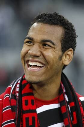 Eric Maxim CHOUPO-MOTING (1. FC Nürnberg), Fussball, Relegation 1. 2. BL, Rückspiel, 16.05.2010, 1.FC Nuernberg vs FC Augsburg o0 Jubel, Freude