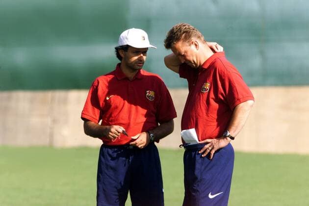 Trainer Louis VAN GAAL (re.) und Co Trainer Jose MOURINHO (beide FC Barcelona) 