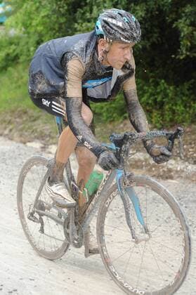 7. Etappe Carrara - Montalcino, Team Sky 2010, Bradley Wiggins  o0 Schlamm Dreck dreckig matschig schlammig Schmutz