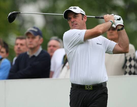 20 05 2010. Northern Ireland s Paul McGinley tees off at the first hole of the first round of the PGA. BMW PGA Championship at Wentworth Golf Club, Surrey. xColinxReadx  ActionPlus11043446 o0 Mc Ginley