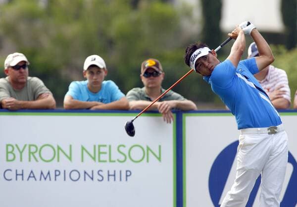 20 MAY 2010: Ryuji Imada (JPN) tees off on the 7th during the first round of the HP Byron Nelson Championship played at TPC Las Colinas at the Four Season Resort in Irving, TX. Icon1005200132 EDITORIAL USE ONLY