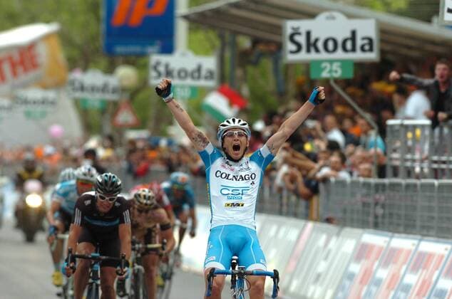 2010, Giro d Italia, Etappe 13 Porto Recanati - Cesenatico, Team Colnago - Csf Inox 2010, Etappensieger Manuel Belletti  o0 Jubel Freude Ziel