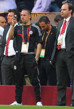 Frank Ribery (FC Bayern München, L) darf nicht dabei sein, enttäuscht, FC Bayern München - Inter Mailand