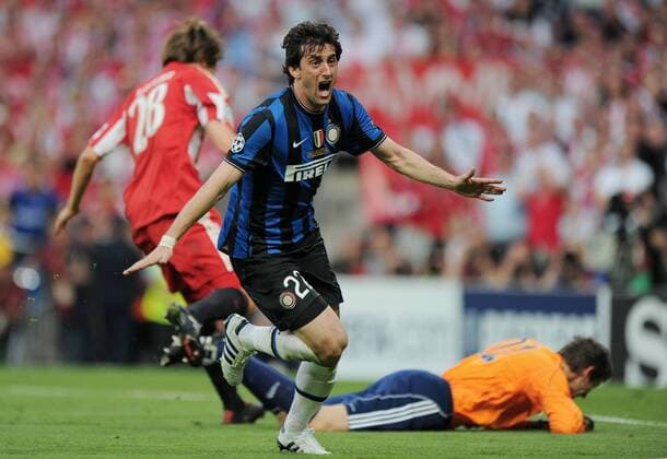 FUSSBALL CHAMPIONS LEAGUE FINALE SAISON 2009 2010 FC Bayern Muenchen - Inter Mailand 22.05.2010 Jubel - Diego Milito (Inter Mailand) -  o0 Jubel, Freude Freud und Leid