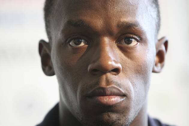 Jamaican athlete Usain Bolt looks on during the press conference ahead of Golden Spike IAAF World Athletics Tour in Ostrava, Czech Republic, on Wednesday, May 26, 2010. (CTKxPhoto PetrxSznapka)  CTKPhoto7201005260654701 o0 privat