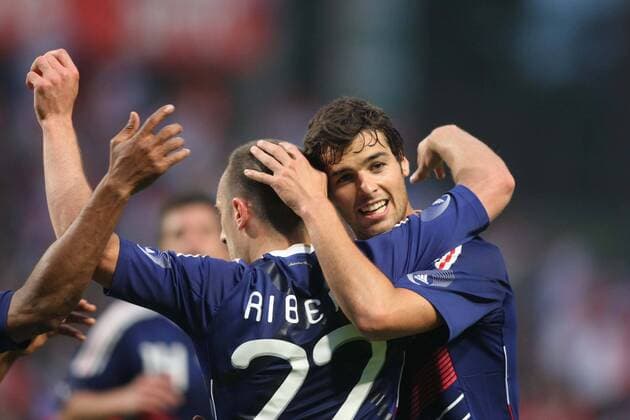 Frankreich (blau) - Costa Rica (rot), Torjubel Yohan Gourcuff (re.), Franck RIBERY NxLeGouicxFep  o0 Jubel Freude
