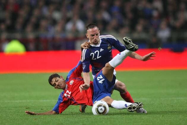 Frankreich (blau) - Costa Rica (rot), Franck RIBERY (R), Christian Gamboa NxLeGouicxFep 