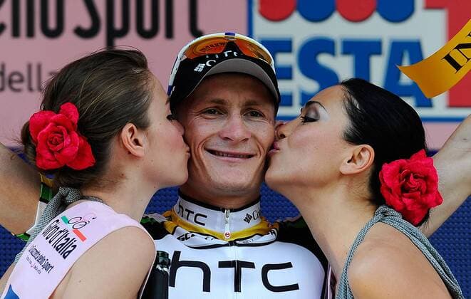 27-05-2010 Brescia , Giro D Italia 2010, 18. Etappe, Levico Terme-Brescia - Etappensieger Andre Greipel (HTC Columbia)  o0 Jubel Freude