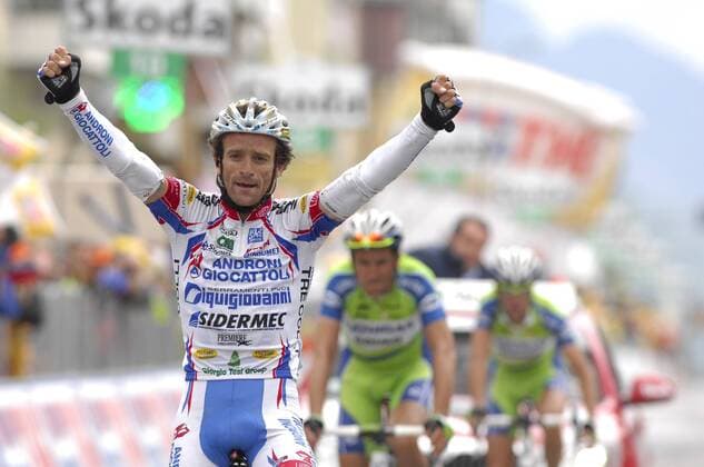 Giro d Italia 2010, 19. Etappe: Brescia - Aprica: Michele Scarponi (Androni Giocattoli) gewinnt die 19. Etappe  o0 Jubel, Freude, Etappensieg, Etappensieger,