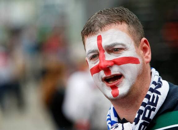 FUSSBALL - Graz, Vorberichte, IFCS Trainingslager, Vorbereitung, Vorbereitungsspiel, Freundschaftsspiel, Laenderspiel, Bild zeigt einen Fan aus England - 