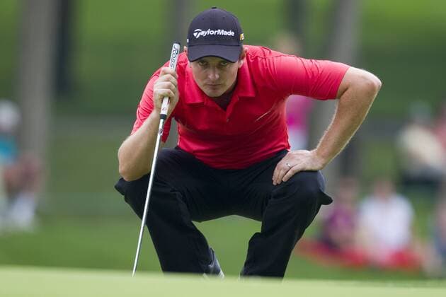 05 JUN 2010: Justin Rose (England) lines up a putt on the 2nd green during the 3rd round of the Memorial Tournament held at Muirfield Village G.C. in Dublin, Ohio. Icon43910060571173 EDITORIAL USE ONLY