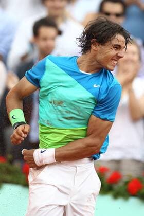 Rafael Nadal, ESP, celebrating his victory after the final of the 2010 Tennis French Open in Paris at Roland Garros, 06 06 2010 - o0 Finale