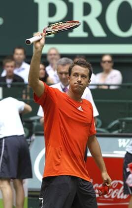 Philipp KOHLSCHREIBER (GER) jubelt nach dem Matchball Tennisturnier Gerry Weber Open in Halle Westfalen o0 Jubel, Freude