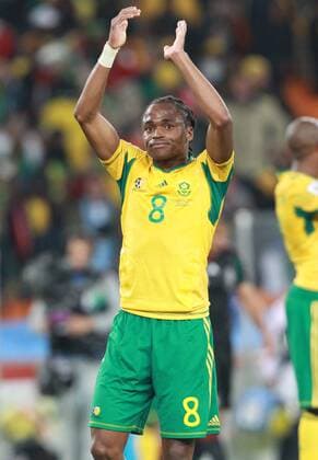 Fussball, FIFA World Cup 2020, FIFA Weltmeisterschaften 2010, Südafrika (South Africa, gelb) vs Mexiko, 11.06.2010, Siphiwe Tshabalala o0 Jubel Freude