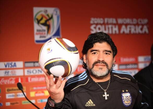 Jun 11, 2010 - Pretoria - Argentina national soccer team head coach DIEGO ARMANDO MARADONA during a press conference in the conference hall of the Loftus Versfeld Stadium in Pretoria. - ZUMAla1 o0 Nationaltrainer