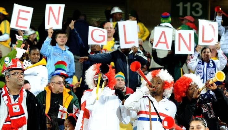 Rustenburg, England Fans  o0 Fan, Zuschauer Schriftzug