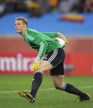 Manuel Neuer of Germany --- FIFA World Cup 2010 - Germany (white) vs Australia (blue) 4:0 --- EDITORIAL USE ONLY. No use with unauthorised audio, video, data, fixture lists, club league logos or live services. Online in-match use limited to 120 images, no video emulation. No use in betting, games or single club league player publications.