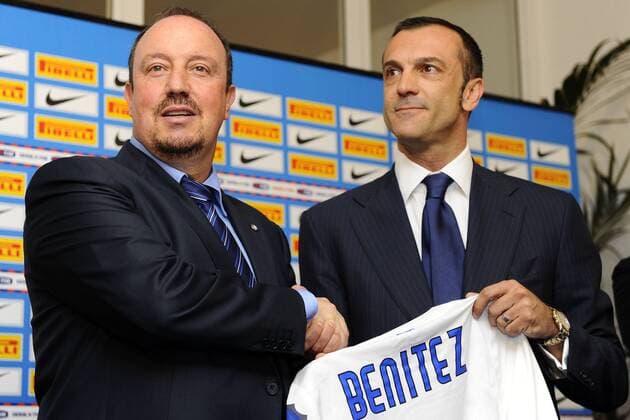 Inter Mailand stellt den neuen Trainer vor: Trainer Rafael Benitez und Technischer Direktor Marco Branca  o0 Funktionär