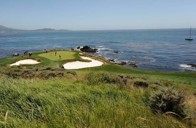 The 7th green is seen during a practice round prior to the 2010 U.S. Open at the Pebble Beach Links Golf Course, Monterey, California, on June 16, 2010.  SFP20100616314 Monterey