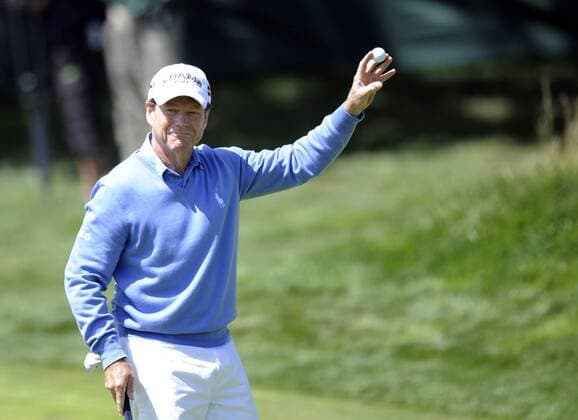 17 June 2010: Tom Watson (USA) on the 15th green during the first round of play of the USGA 2010 U.S. Open Championship at Pebble Beach Golf Links, Pebble Beach, California. Icon12810061732 EDITORIAL USE ONLY