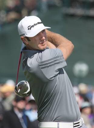 Dustin Johnson (USA) drives off the third tee on the day three of the U.S. Open in Pebble Beach, California on June 19, 2010.  PBP2010061913