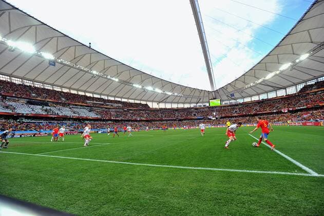 Andres Iniesta (ESP, R), JUNE 16, 2010 - Football : A general view. 2010 FIFA World Cup Group H match between Spain 0-1 Switzerland at Durban Stadium in Durban. (004036)