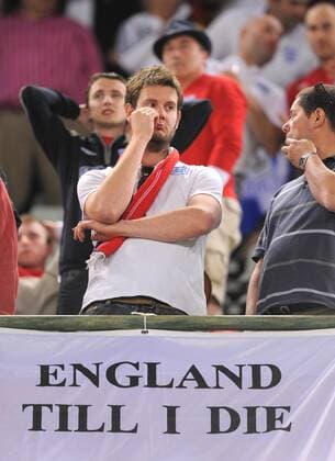 Dejected England fans - FIFA World Cup 2010 Round of 16 27th June, 2010 - EDITORIAL USE ONLY. No use with unauthorised audio, video, data, fixture lists, club league logos or live services. Online in-match use limited to 120 images, no video emulation. No use in betting, games or single club league player publications.