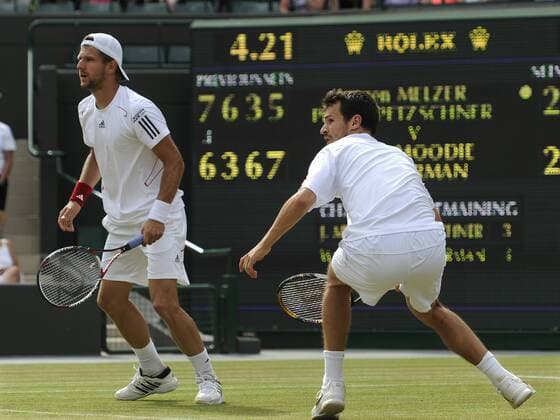 Wimbledon - Halbfinale im Doppel der Herren - Philipp Petzschner (GER, R) und Jürgen Melzer (AUT)