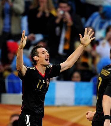Viertelfinale, Argentinien - Deutschland im Green-Point-Stadion Kapstadt, Miroslav Klose (Deutschland) Torjubel - 