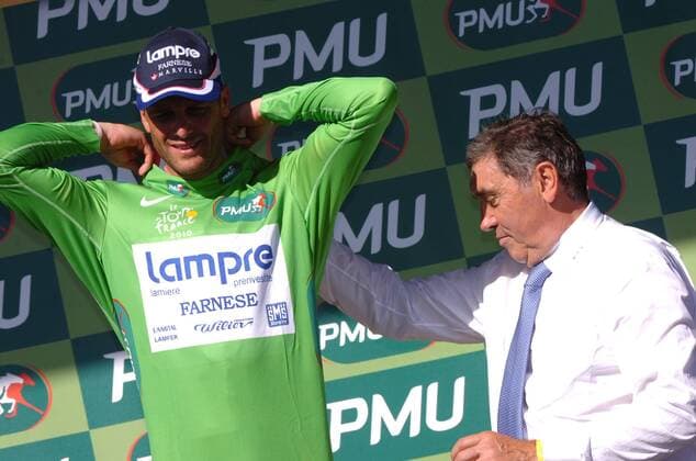 Tour de France 2010 - 1. Etappe - Rotterdam - Brüssel - Alessandro Petacchi (Lampre, L) und Eddy Merckx (BEL) - 