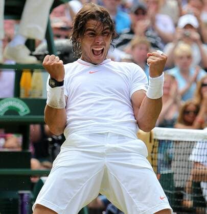 Spain s Rafael Nadal celebrates winning the mens singles final  LON2010070406 o0 Sieg, Sieger Jubel, Freude