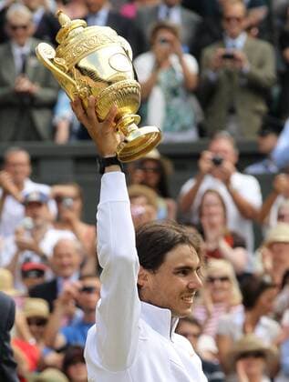Tennis - The Wimbledon Championships - Mens Final - Rafael Nadal ( ESP ) with Trophy at the All England Lawn Tennis and Croquet Club 