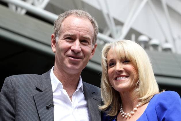 Tennis - The Wimbledon Championships - John McEnroe (USA) and Tracey Austin (USA) at the All England Lawn Tennis and Croquet Club 