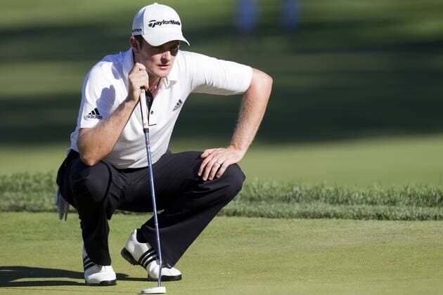 July 4, 2010: Justin Rose (England) reading the greens on the 16th hole during the final round of the AT&T National at Aronimink Golf Club in Newtown Square, Pennsylvania. Icon1007040184 EDITORIAL USE ONLY