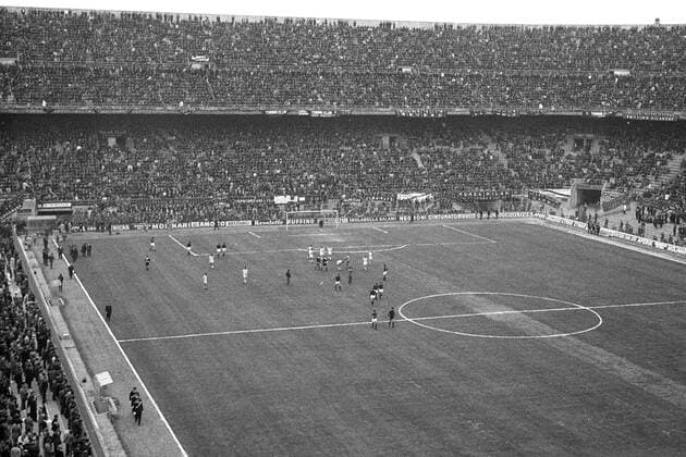 San Siro Stadion in Mailand, Heimspielstätte der Clubs AC und Inter Mailand Fußball Herren Serie A 1967 1968, 1. Italienische Liga, AC Mailand, Milan Totale Mailand