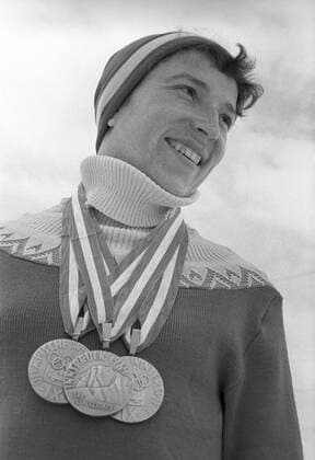 Olympia, Historie, Olympische Winterspiele 1964 in Innsbruck IX Winter Olympics in Innsbruck. Soviet skier Klavdiya Boyarskikh won the Goldmedals at 5km, 10 km and in the 3 x 5 km relay.  1149982