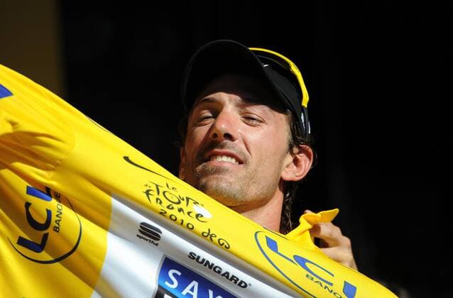 Tour de France 2010, 4. Etappe, Cambrai - Reims: FABIAN CANCELLARA (SUI) - Saxo Bank - im gelben Trikot  PhotoNews