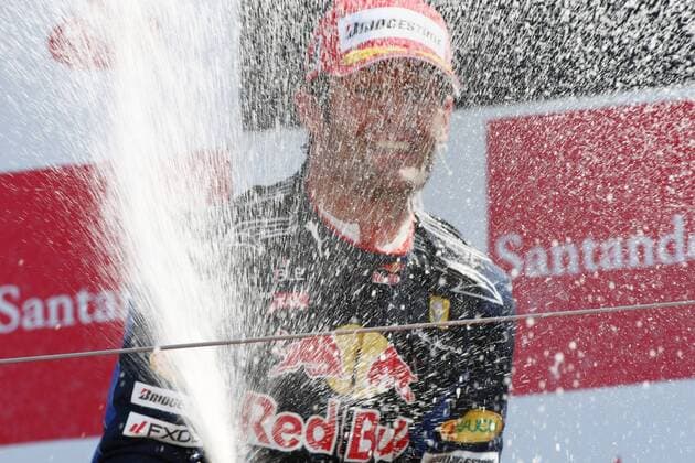 Formula One - FIA F1 World Championships - British Grand Prix Winner, 1st, Mark Webber (Australien), Red Bull Racing  o0 Sekt, Sektdusche, Champagner, Champagnerdusche Sieg