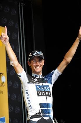 CYCLING - ETAPE 8 MORZINE, 11 07 2010 - TOUR DE FRANCE 2010: Andy Schleck (LUX Saxo Bank) - Etappensieger der 8. ETAPPE: STATION DES ROUSSES - MORZINE AVORIAZ xPHOTOxNEWSx  o0 Jubel, Freude Etappensieg, Etappensieger